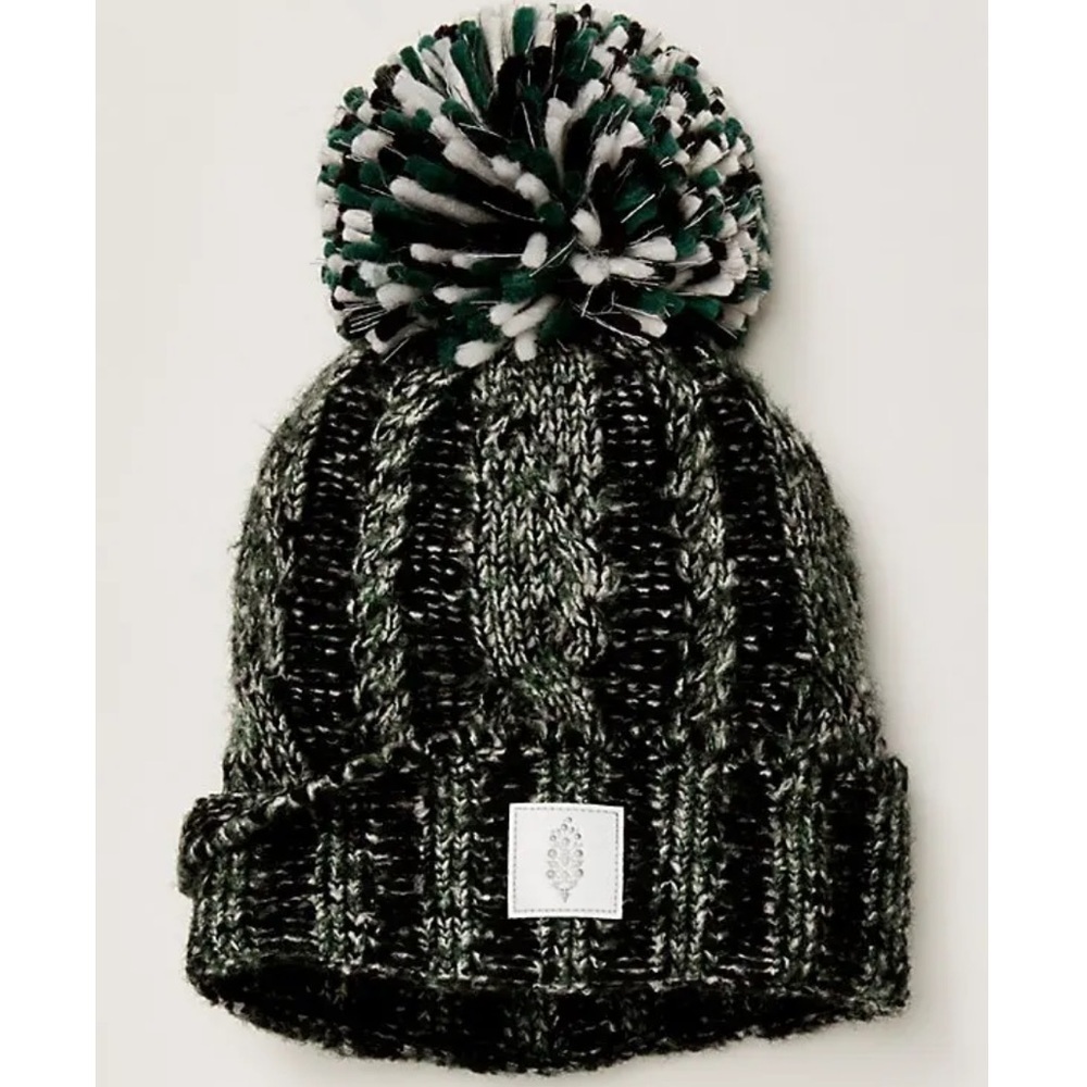 NWOT Free People FP Movement Pom Party Reflective Beanie